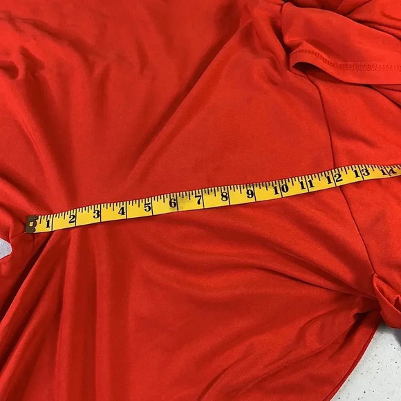 Vintage Overlay Jumpsuit Asymmetrical Off Shoulder Party Maxi Dress Size XL Red - Picture 11 of 15